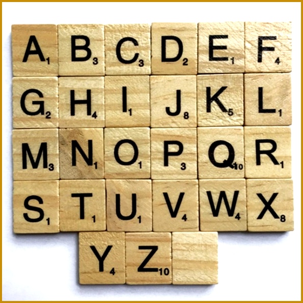 100 pcs Wooden English Words 26 Alphabet Scrabble Tiles Black Letters Numbers Crafts Cake Decoration 595595