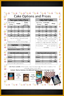 Cake Price Sheet 329219