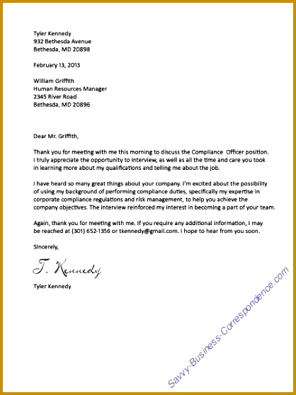 Thank You Interview Letter 558418