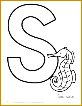 Preschool Animals Letter S Worksheets S is for Seahorse 361279