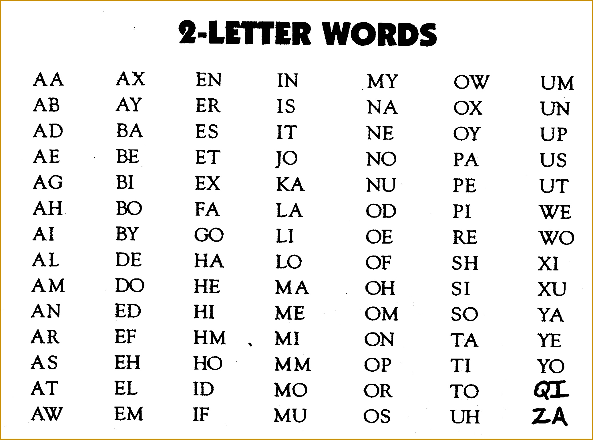 2 Letter Words 15392074