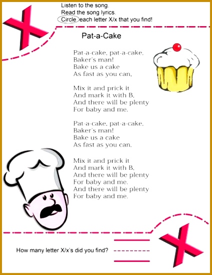 alphabet letters Nursery Rhyme Pat a Cake 548424