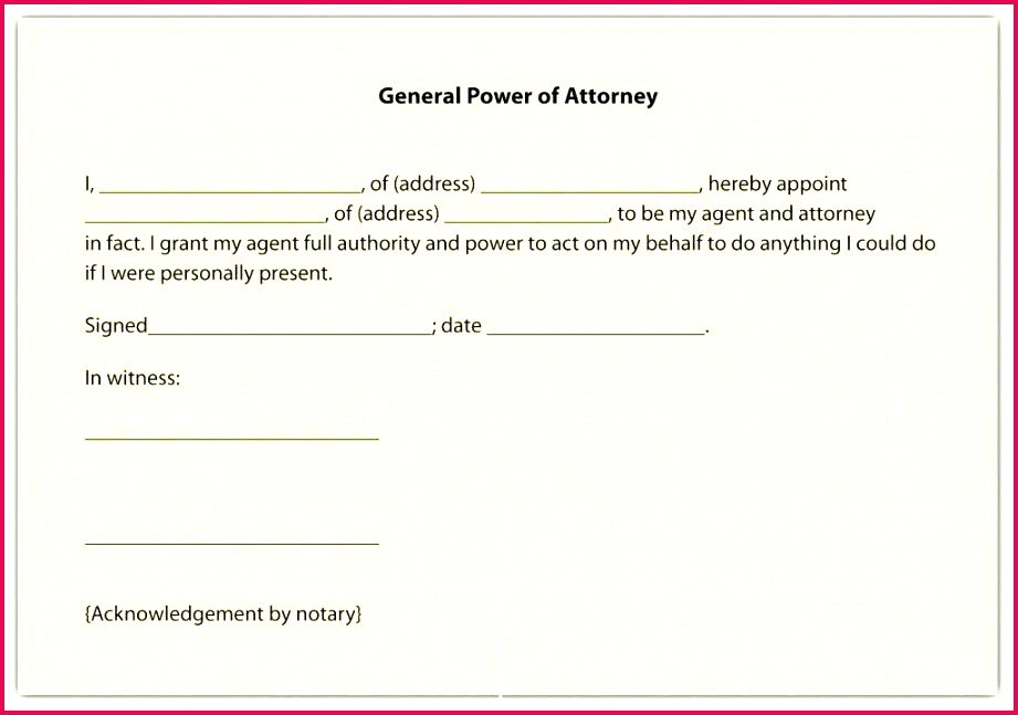 Printable Sample Power Attorney Form Free Authority Letter Poa Forms California