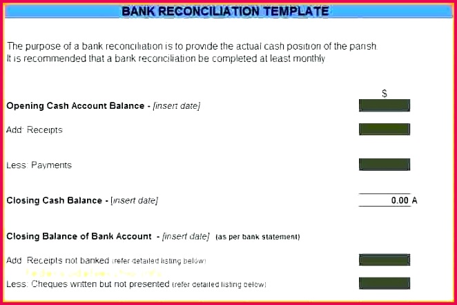 daily cash reconciliation excel template