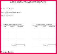 Bank Reconciliation Form