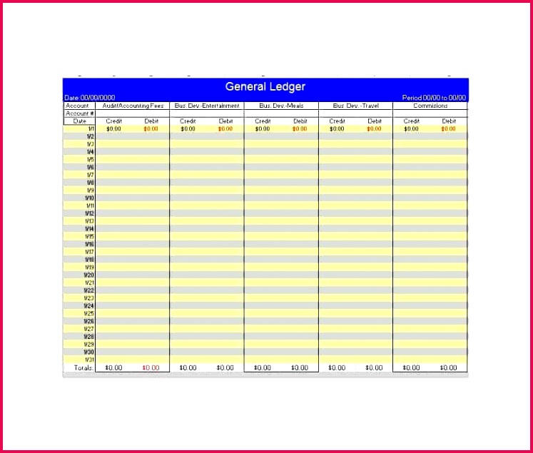 Self Employment Ledger Free Templates Examples