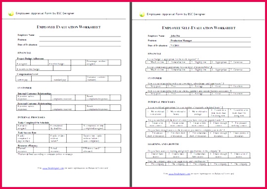 Employee Evaluation forms Templates Self Appraisal form Template Fresh Od Consultant Performance