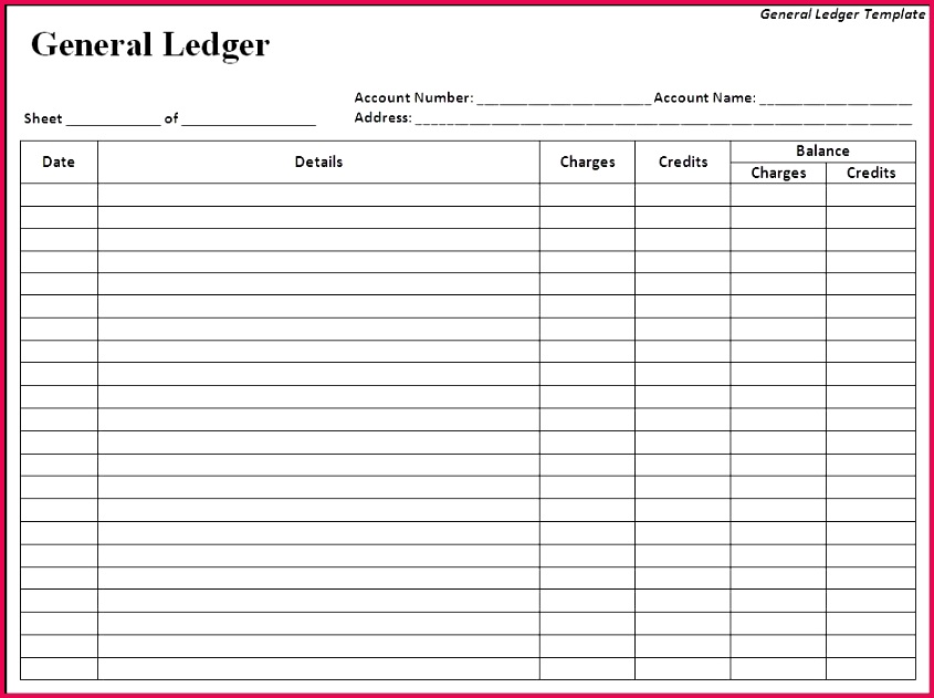 Stock Ledger Template format Fresh Stock Ledger Template format Lovely Blank General Ledger Free