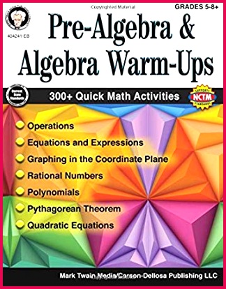 Pre Algebra and Algebra Warm Ups Grades 5 8
