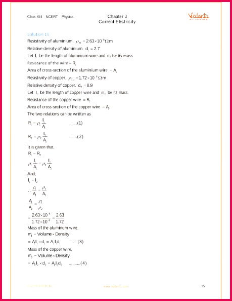 NCERT Solutions for Class 12 Physics Chapter 3 Current Electricity Free PDF