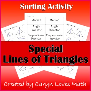 Special Line Segments of Triangle Sorting Activity Median Altitude Bisectors