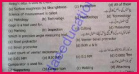 Mech 252 metrology dae 2nd year past papers 2012 dae past paper dae mechanical