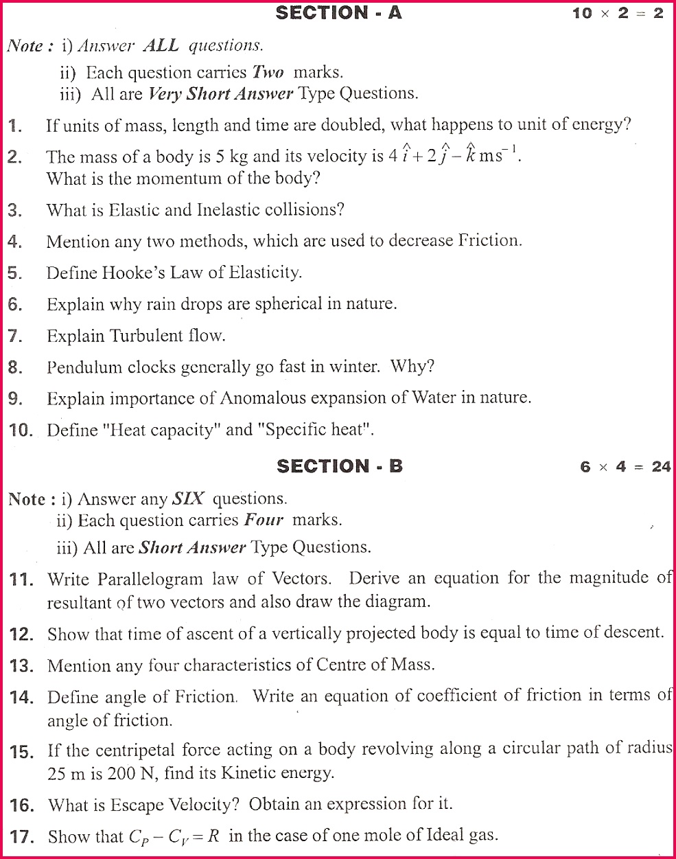 BISE Bahawalpur Board Physics Inter Part Current Past Paper May