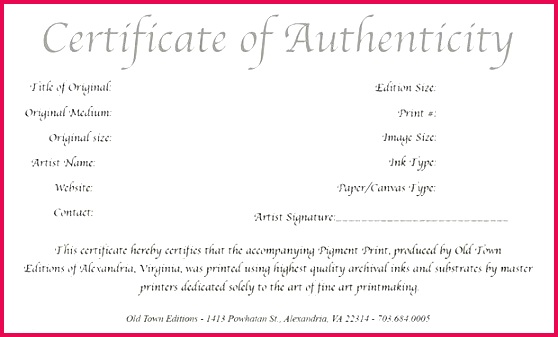 art authentication certificate template how to create a certificate of authenticity for your photography free art authentication certificate template