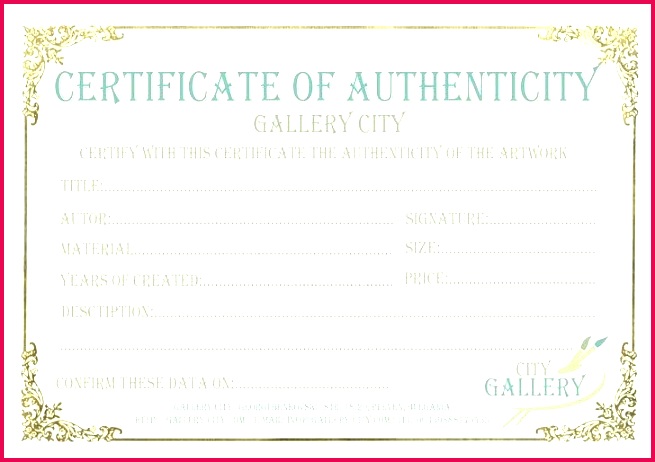 best artist certificate of authenticity template paper blank templates free