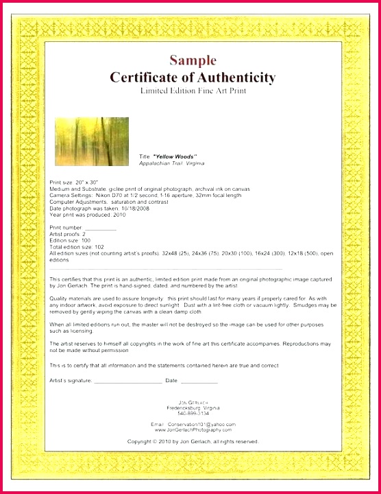 artist certificate of authenticity template how to art free