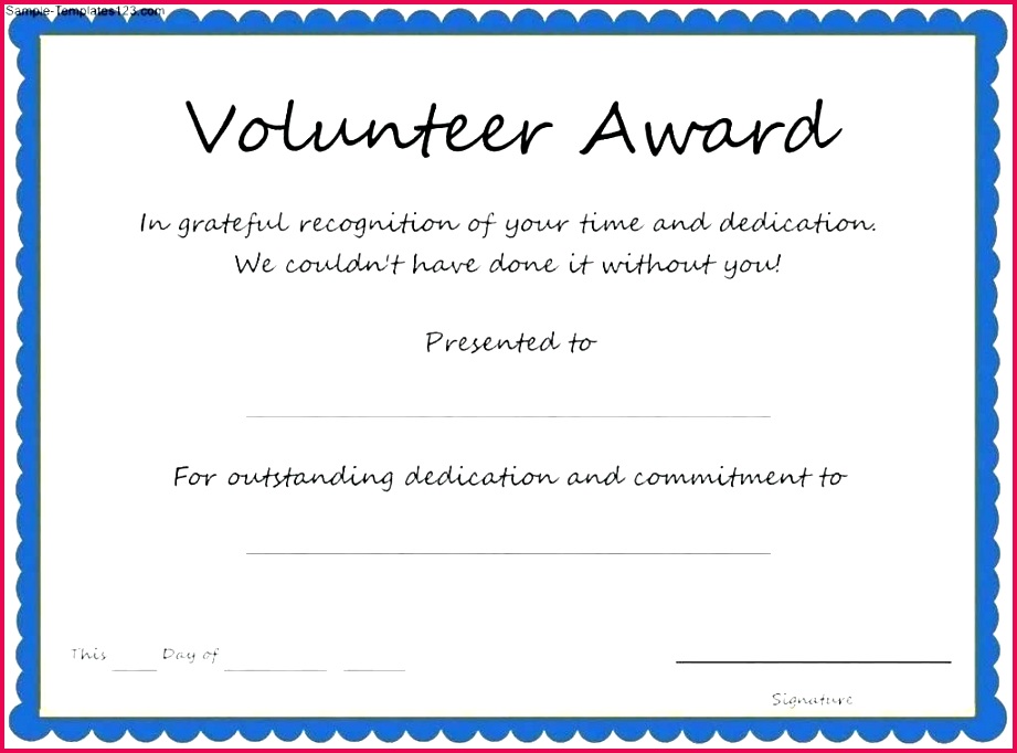 certificates of appreciation templates for word large size volunteer certificate template format f