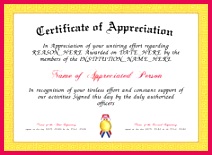 Appreciation Here is our free Appreciation Certificate for you to and print Make