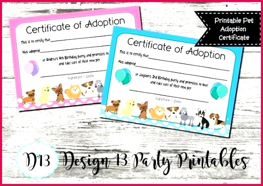 dog adoption certificate template free puppy adopt