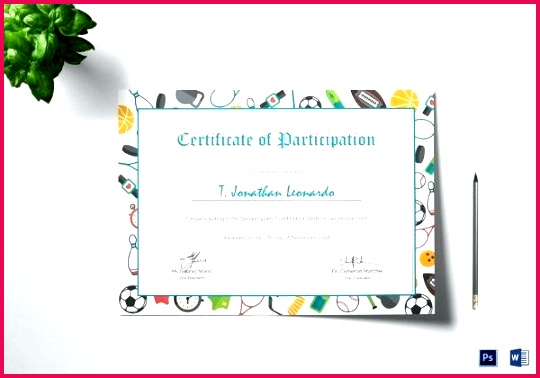 sports participation certificate template conference of format