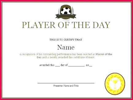 soccer award certificates certificate template marvelous professional player of the day templates funny soccer award certificates certificate template marvelous soccer award template word