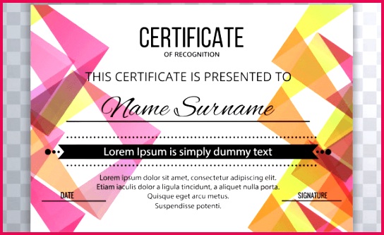 Modern colorful certificate template design