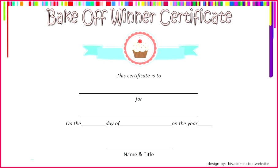 bake off certificate template best baker petition certificates baking winner raffle