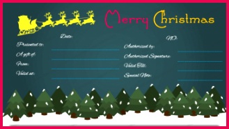 Christmas Gift Certificate Template Dark Night Design