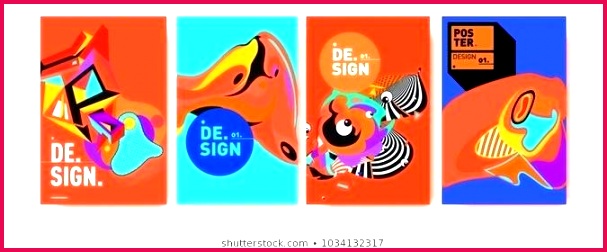 abstract colorful collage poster design template stock vector photo maker online cool geometric and fluid cover blue free c