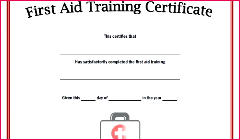 by training certificate template psd free first aid printable