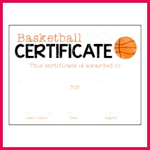 certificate celebrate basketball