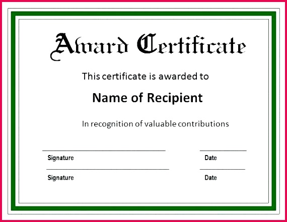 certificate for awards template award templates microsoft word