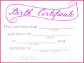 7 Free Printable Baby Birth Certificate Template