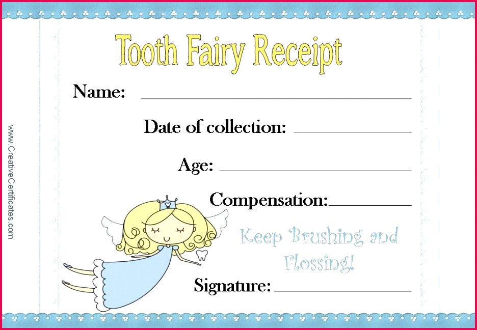tooth fairy letter template free printable certificate word