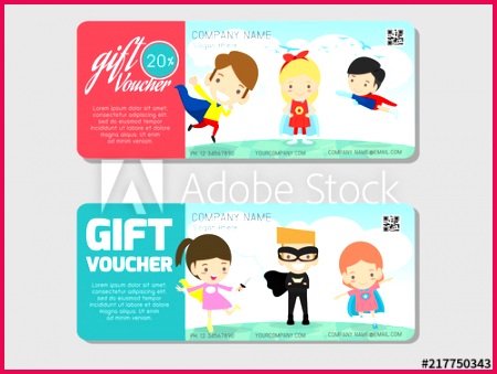 Voucher template with premium pattern t Voucher template with colorful pattern bright concept voucher superhero kids Vector See More