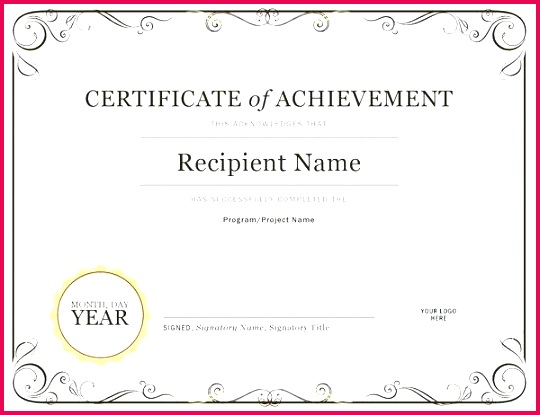 certificate of ac plishment template powerpoint achievement free
