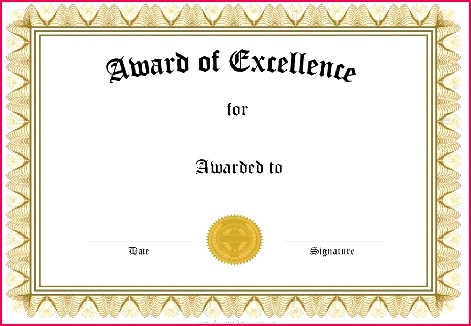 outstanding achievement certificate