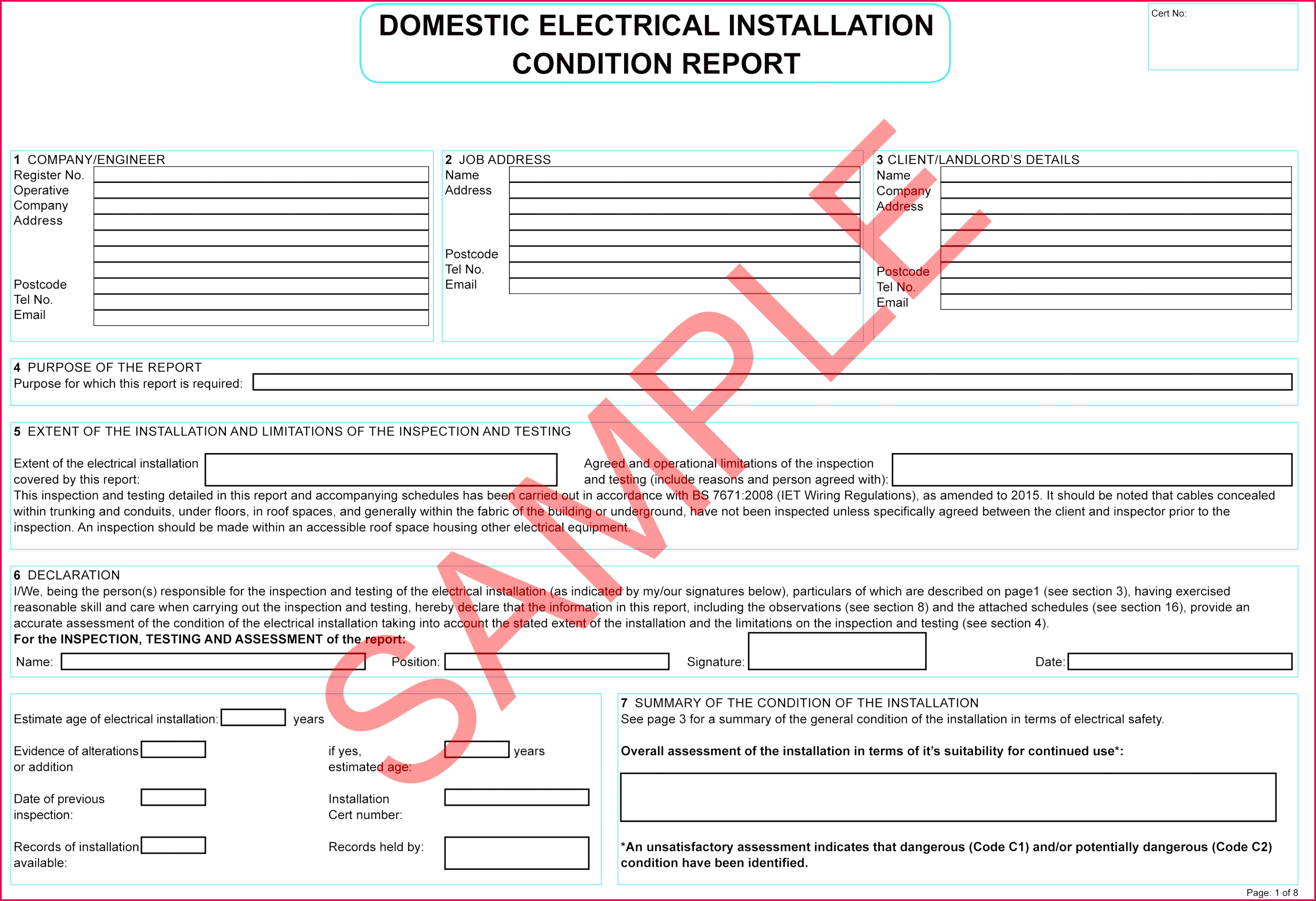Domestic Electrical Installation Condition Report v5