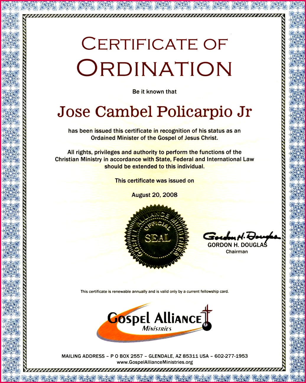 minister license certificate template editable ordination certificates printable free ordained