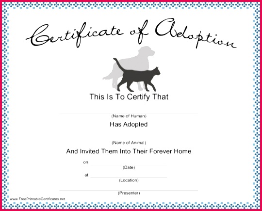 pet health certificate template beautiful dog adoption certificate template for free of pet health certificate template