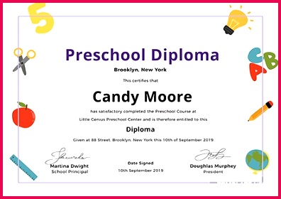 Certificate PreschoolDiploma 1