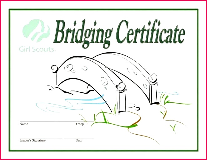 scout certificates template girl investiture certificate printable bridging