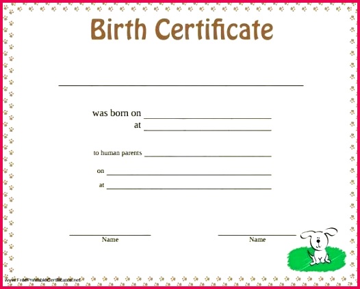 free dog birth certificate template word format printable pdf uk sample templa
