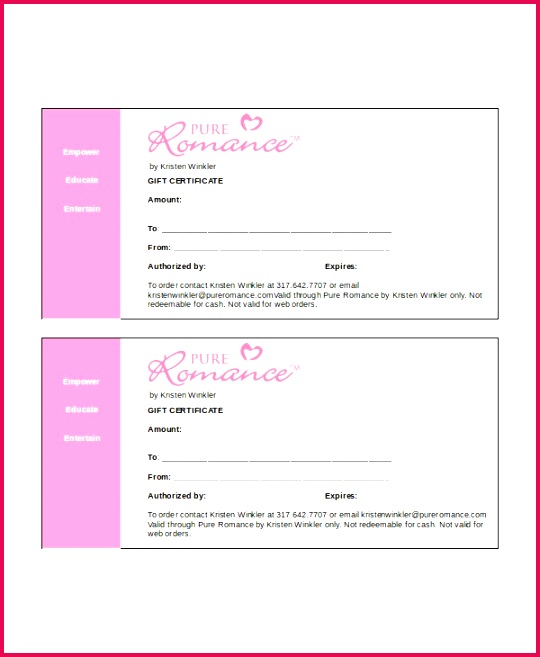 Printable Gift Certificate Template Word
