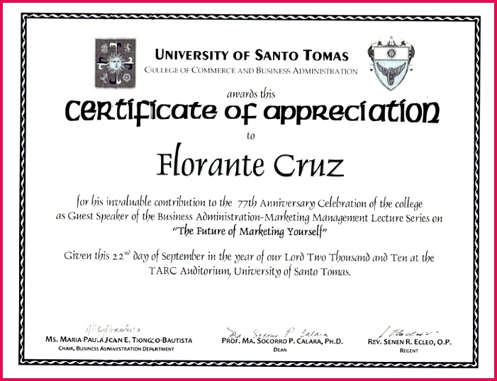 sample wording certificate appreciation guest speaker archives example of for graduation volunteer app