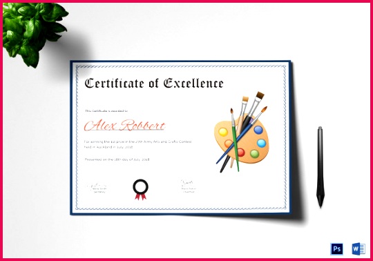 Painting Award of Excellence Certificate