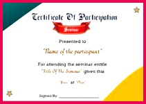12 ready to use sample certificate templates of participation in the seminar to create and award special acknowledgement certificates to the participants in