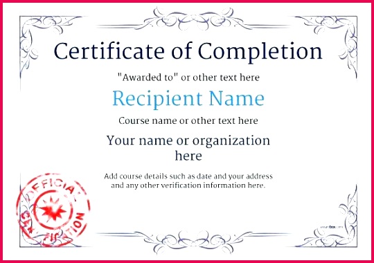 free certificate of pletion printable template pdf templates