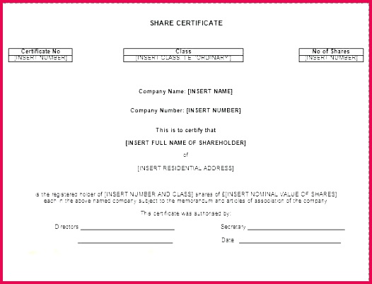 shareholder certificate template share panies house top result stock word best of free printable excel pany