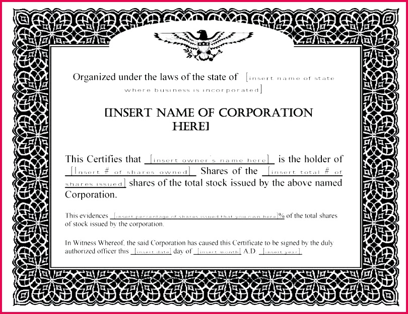 printable stock certificate template share word uk templates